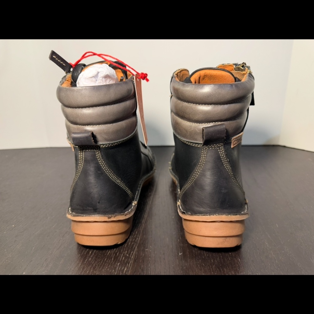 Pikolinos Cazorla Leather Flat Ankle Boots Black/Brown Womans EU 41/US 10-10.5 - Picture 10 of 16